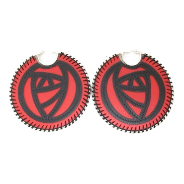 LOEWE Rose Pierced Earrings  Stainless Steel Red used