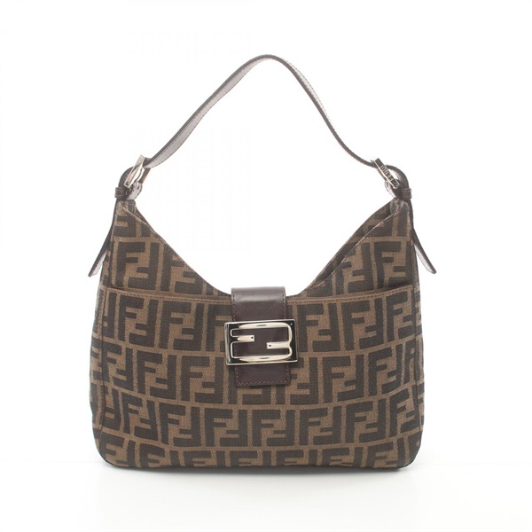FENDI Shoulder Bag 26569 canvas leather Brown Brown Used Women