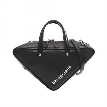 BALENCIAGA Triangle Duffle S 2way Shoulder Handbag 476975 leather Black Used