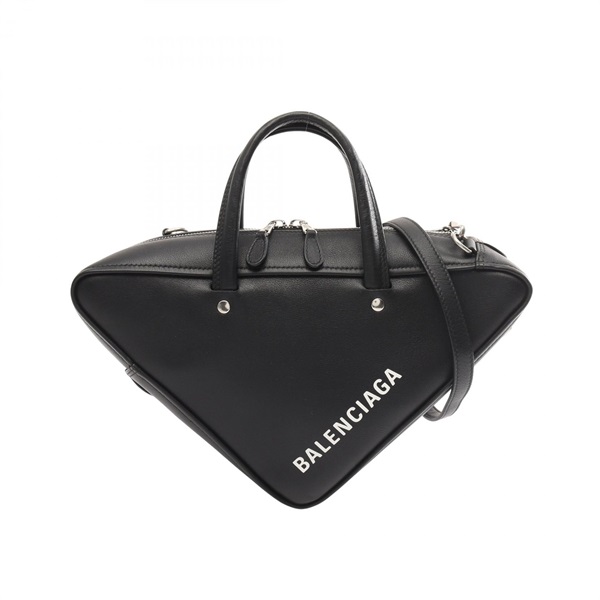 BALENCIAGA Triangle Duffle S 2way Shoulder Handbag 476975 leather Black Used