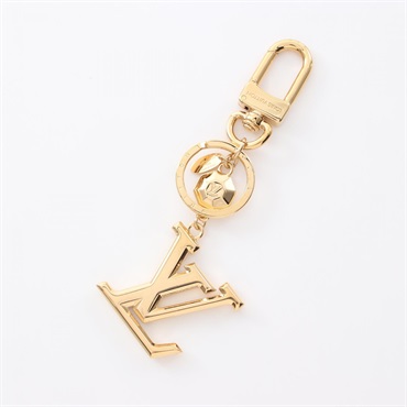 LOUIS VUITTON Porte cles LV Facette charm key ring M65216 Gold Plated Used