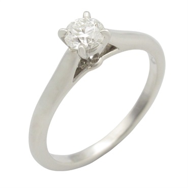 CARTIER Solitaire 1895 Ring 1P Diamond Pt950 Platinum Used women US size 4.75