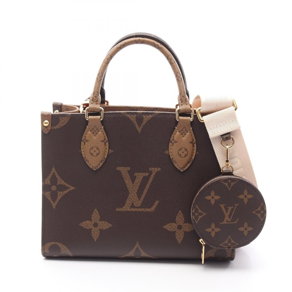 LOUIS VUITTON On the Go PM Shoulder Handbag M46373 Monogram Giant Reverse beige