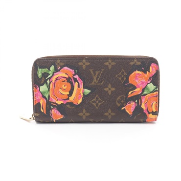 LOUIS VUITTON Zippy around long wallet M93759 Monogram Rose canvas Brown Used LV