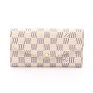 LOUIS VUITTON Portefeuille Sarah Bi-fold Wallet N63208 Damier Azur Canvas White