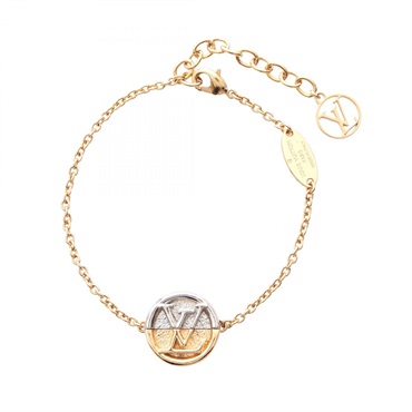 LOUIS VUITTON L to V Bracelet M69589 Gold Plated Stainless Steel Used Women