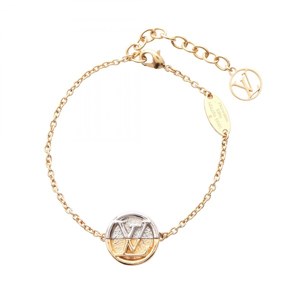 LOUIS VUITTON L to V Bracelet M69589 Gold Plated Stainless Steel Used Women
