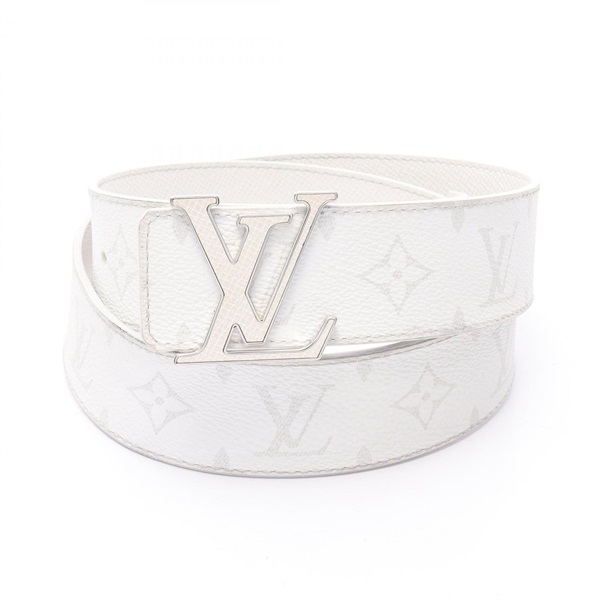 LOUIS VUITTON Ceinture LV Initial 40MM belt M0158 Taigalama leather White mens