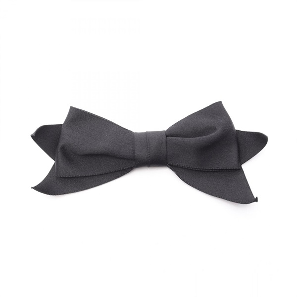 CHANEL Ribbon Brooch silk Black Used mens