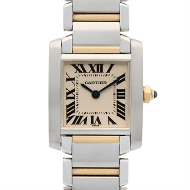 CARTIER Tank francaise SM Wrist Watch W51007Q4 Quartz 18KYG Gold SS Used Women