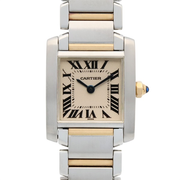 CARTIER Tank francaise SM Wrist Watch W51007Q4 Quartz 18KYG Gold SS Used Women
