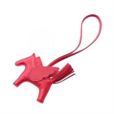 HERMES Rodeo Pegase PM charm W Swift leather Agneau milo Red framboise Used