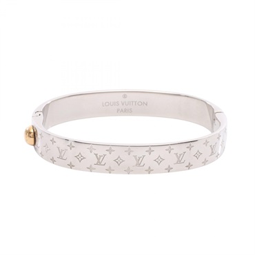 LOUIS VUITTON Cuff Monogram Bangle M00249 Stainless Steel Gold Plated women LV