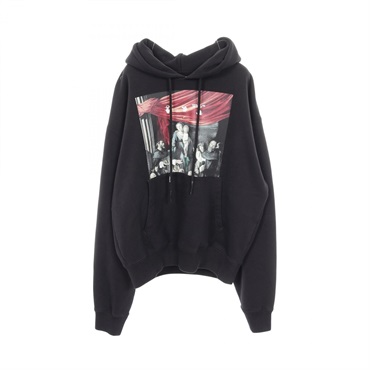 OFF-WHITE Hoodie sweatshirt pullover #S cotton Black Used mens