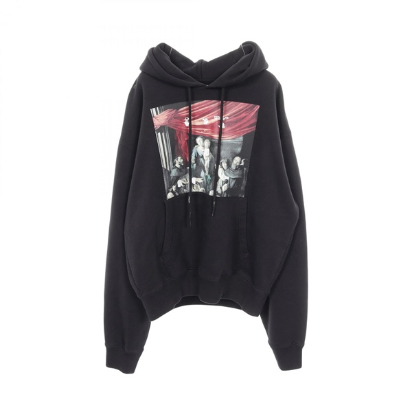 OFF-WHITE Hoodie sweatshirt pullover #S cotton Black Used mens