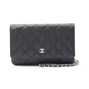 CHANEL Matelasse chain crossbody Shoulder Bag AP0250 Grained leather Black SHW