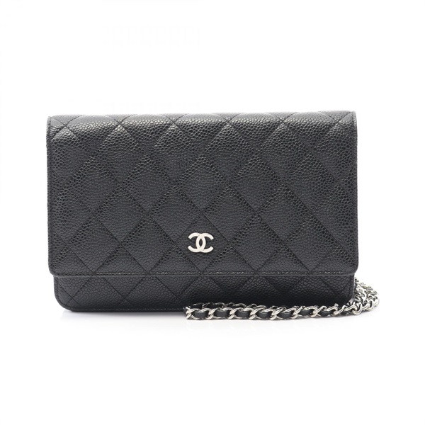 CHANEL Matelasse chain crossbody Shoulder Bag AP0250 Grained leather Black SHW