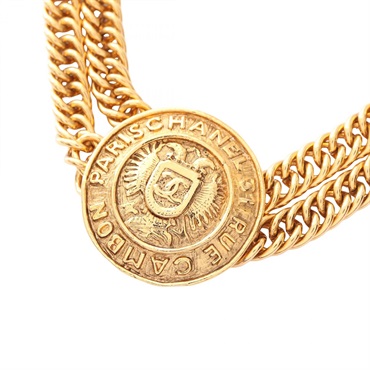 CHANEL COCO Mark Necklace Gold Plated Gold Used Women CC