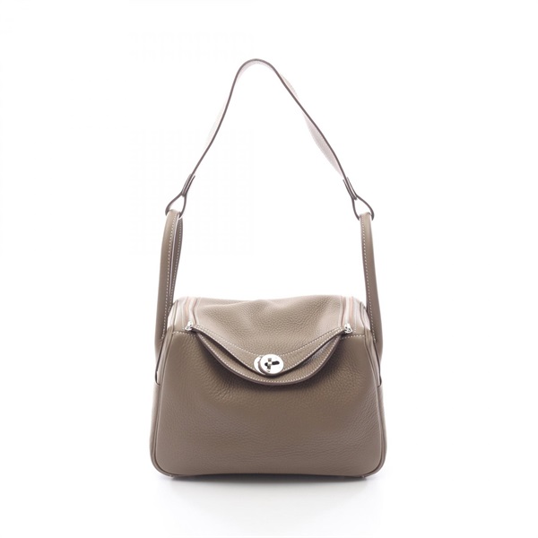 HERMES Lindy 26 Shoulder Bag W Taurillon Clemence leather SHW Etoupe Grey Used