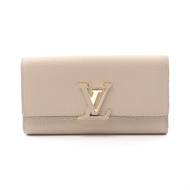 LOUIS VUITTON Portefeuille Capucine Bifold purse wallet M61249 leather galet LV