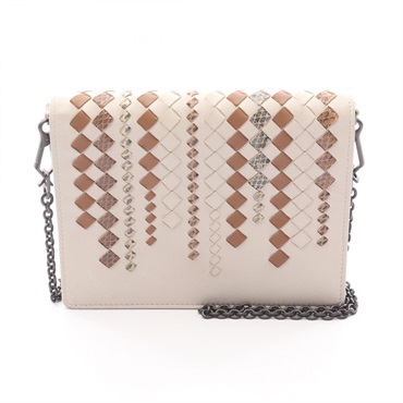 BOTTEGA VENETA Intrecciato Shoulder crossbody Bag P001079591 leather Beige Used