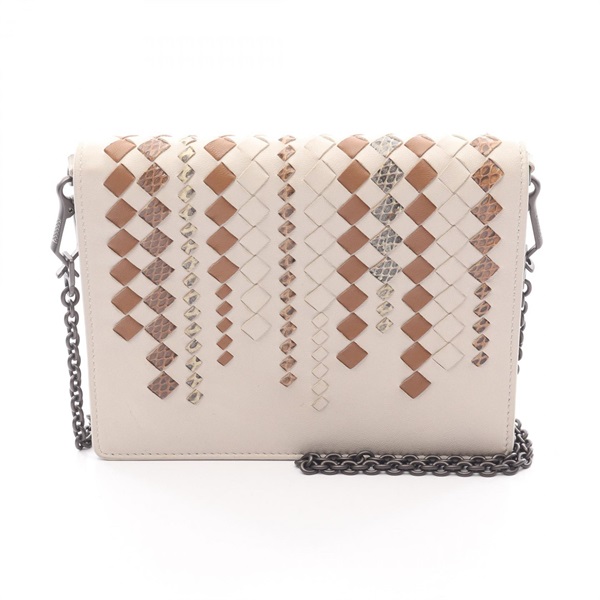 BOTTEGA VENETA Intrecciato Shoulder crossbody Bag P001079591 leather Beige Used