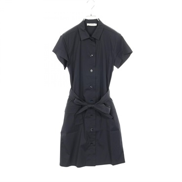 JIL SANDER shirt Dress cotton Navy Used Women #36