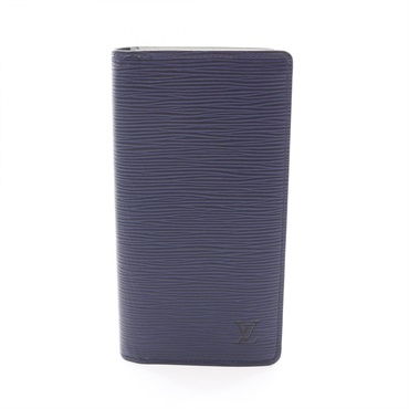 LOUIS VUITTON Portefeuille Brazza Bifold long wallet purse M81371 Epi Blue Used