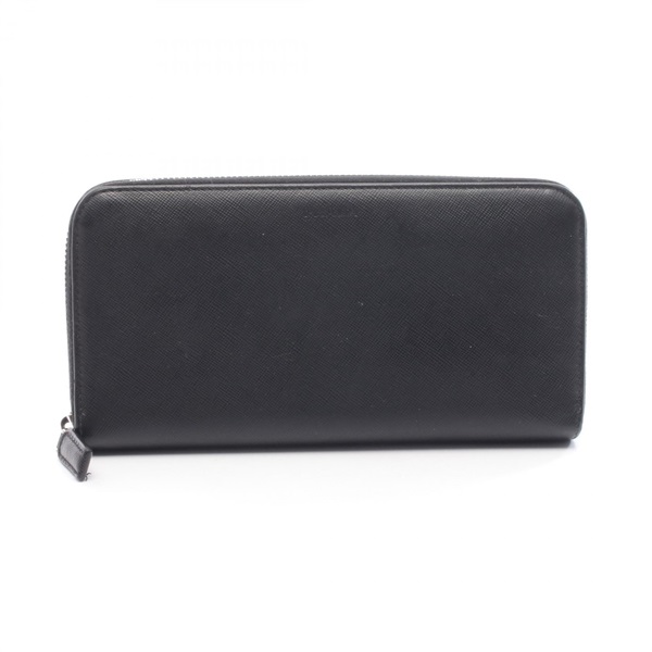 PRADA SAFFIANO Around zip long wallet purse 2M1317 Saffiano leather Black Used