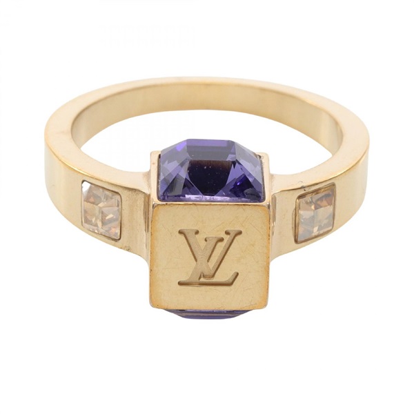 LOUIS VUITTON Berg Gamble Ring Gold Plated Purple Used women US size 6.25