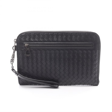BOTTEGA VENETA Intrecciato Document Case Clutch bag 493190 leather Black Used