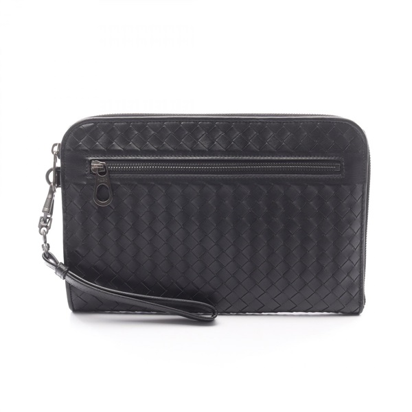 BOTTEGA VENETA Intrecciato Document Case Clutch bag 493190 leather Black Used