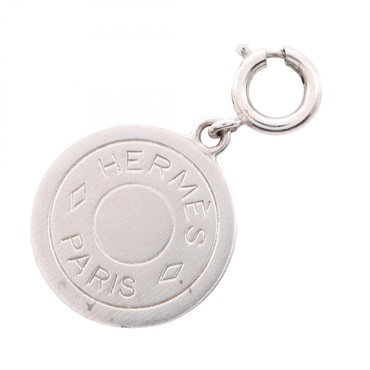 HERMES Sellier Pendant top charm Stainless Steel Used