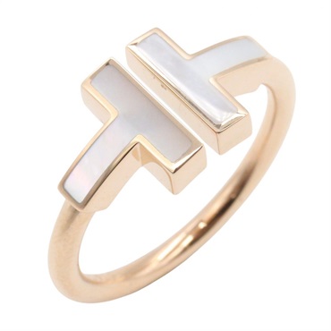 TIFFANY＆CO T-wire Ring Mother-of-pearl 18KPG Gold Used women US size 6