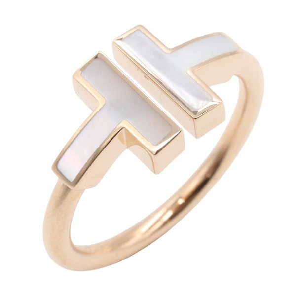 TIFFANY＆CO T-wire Ring Mother-of-pearl 18KPG Gold Used women US size 6