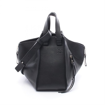 LOEWE HAMMOCK SMALL shoulder Handbag 387.30.S35 leather Black Used Women