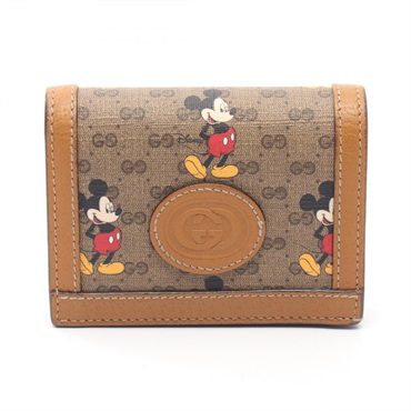 GUCCI Disney Mickey Minnie mouse GG Supreme Interlocking G Bi-fold wallet 602534
