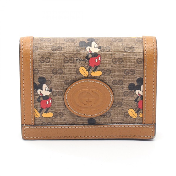 GUCCI Disney Mickey Minnie mouse GG Supreme Interlocking G Bi-fold wallet 602534