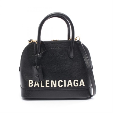 BALENCIAGA Ville Top Handle S 2Way Shoulder Handbag 518873 leather Black Used