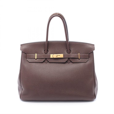 HERMES Birkin 35 Handbag Togo leather Brown Chocolat Used Women GHW L