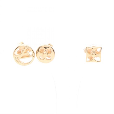 LOUIS VUITTON Crazy in Lock M00395 Pierced earrings Gold Plated Used Women LV