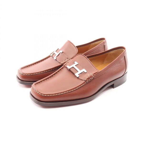 HERMES Constance Loafers shoes leather Brown Used Women size 39