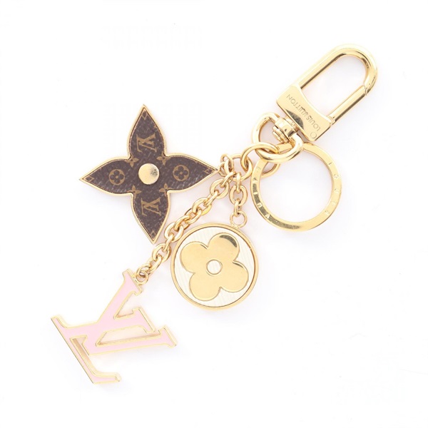 LOUIS VUITTON Spring Street key ring M01187 Gold Plated monogram Used Women