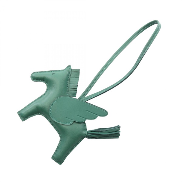 HERMES Rodeo Pegasus MM charm Swift leather Agneau Milo Green Used Women W