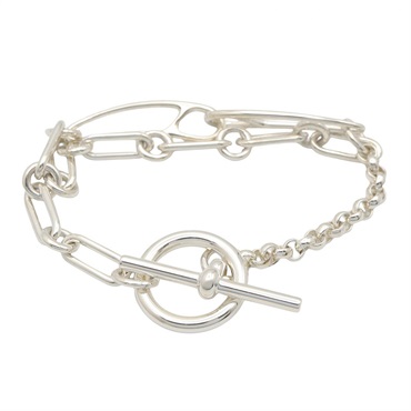 HERMES Chaine d'Ancre Punk Bracelet Bangle 15cm Silver 925 Used Women