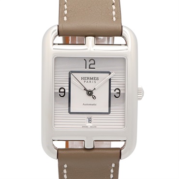 HERMES Cape Cod Date Wrist Watch CC1.710a Automatic winding SS Leather Used mens