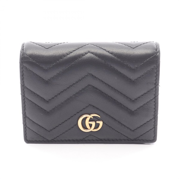 GUCCI GG Marmont Bi-fold wallet leather Black Used Women