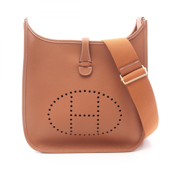 HERMES Evelyne III Trois PM Shoulder Crossbody Bag Clemence leather Gold GHW K