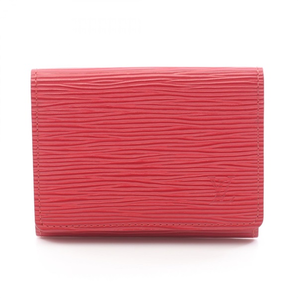 LOUIS VUITTON Enveloppe Carte de Visite Card Case M5658E Epi leather Red Used LV