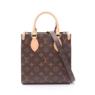 LOUIS VUITTON Sac Plat BB Shoulder Handbag M45847 Monogram canvas leather Used